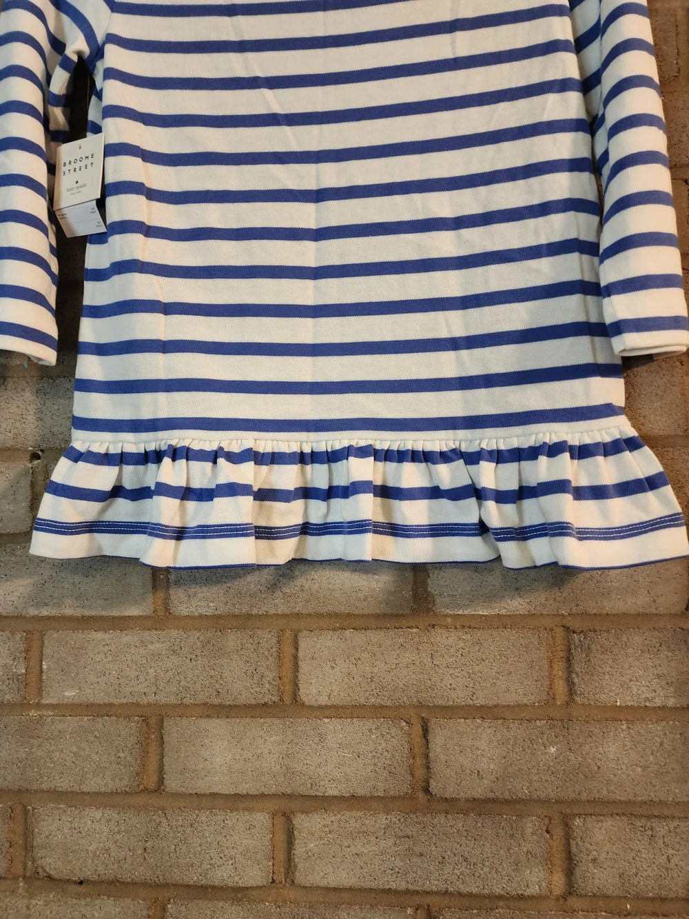 Kate Spade Broome Street Striped Boatneck Nautical Women’s Top - Blue and White